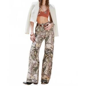 NEW VIBRANT high-rise wide leg jeans in camo